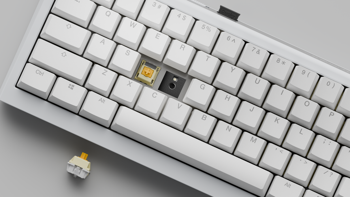 Ducky One X - Vit Nordisk - Mini 60% - Ducky Induktiv Strömbrytare (analog) Tri-Mode (Trådlös, Bluetooth, Sladd)