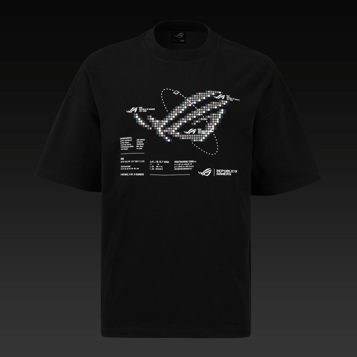 ASUS ROG PIXELVERSE T-shirt - Nedsänkt passform - Svart