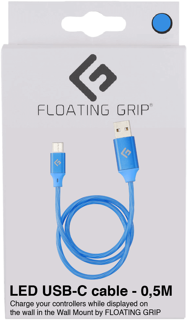 Floating Grip 0,5M LED USB-C Cable (Blå)