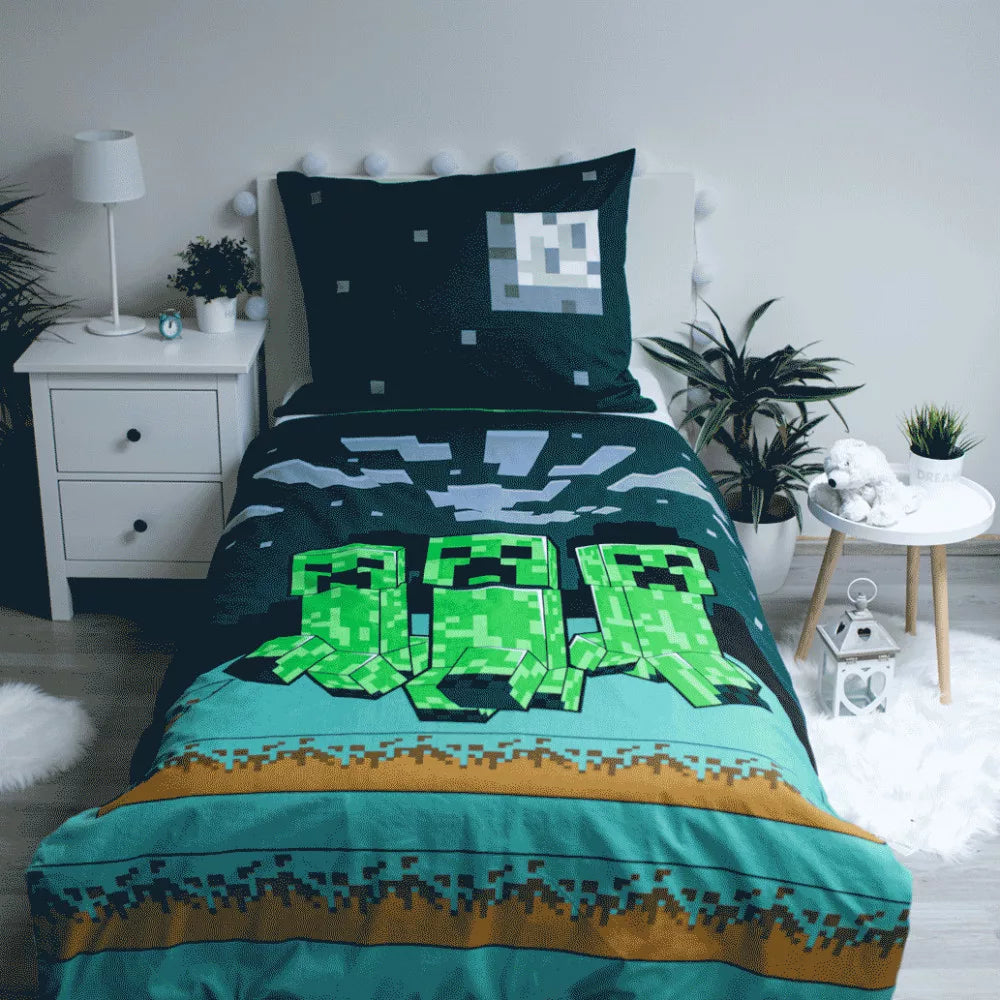 Minecraft Sssleep Tight bäddset 140×200 cm, 70×90 cm
