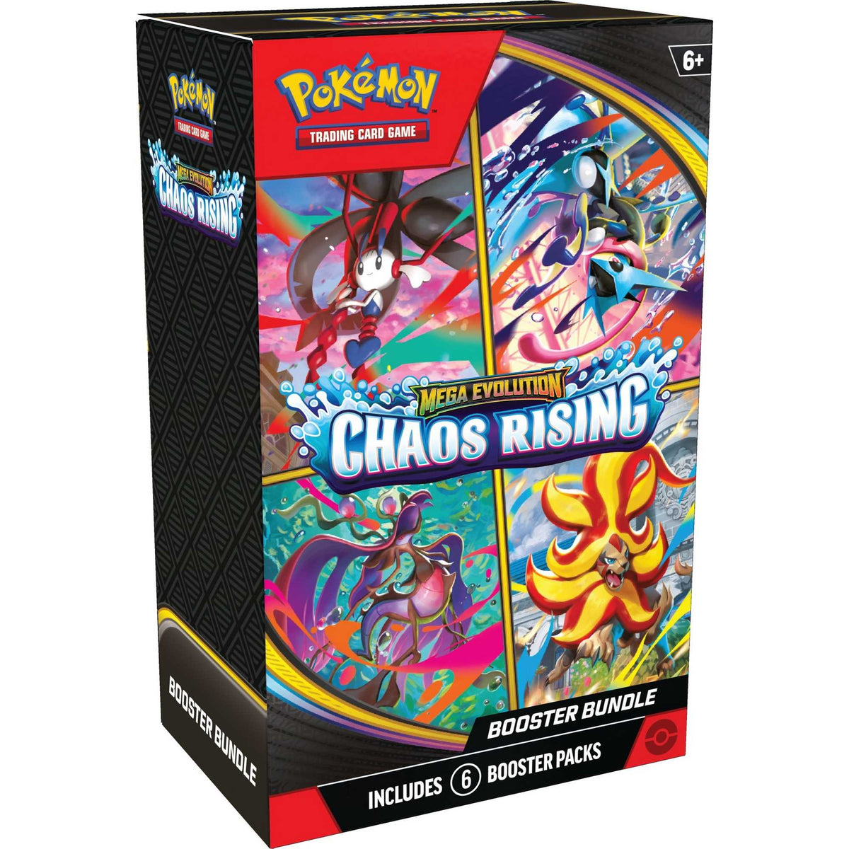 Pokémon Mega Evolution Chaos Rising Booster Bundle med seks boosterpakker
