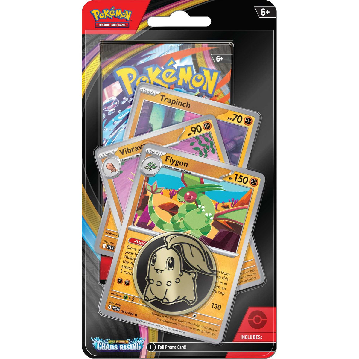 Chaos Rising Premium Checklane-blister med Flygon, Trapinch, Vibrava og en Pokémon-mønt