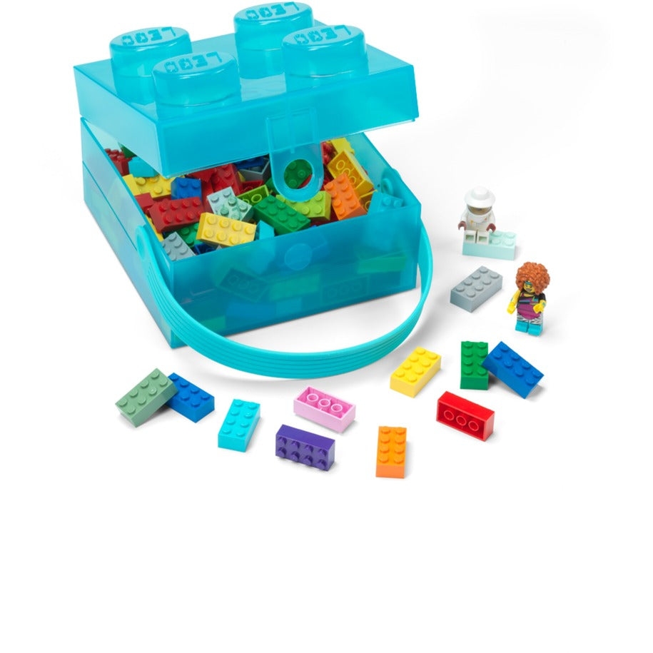 Room Copenhagen LEGO Box with Handle, Storage Box (light blue/transparent) Room Copenhagen