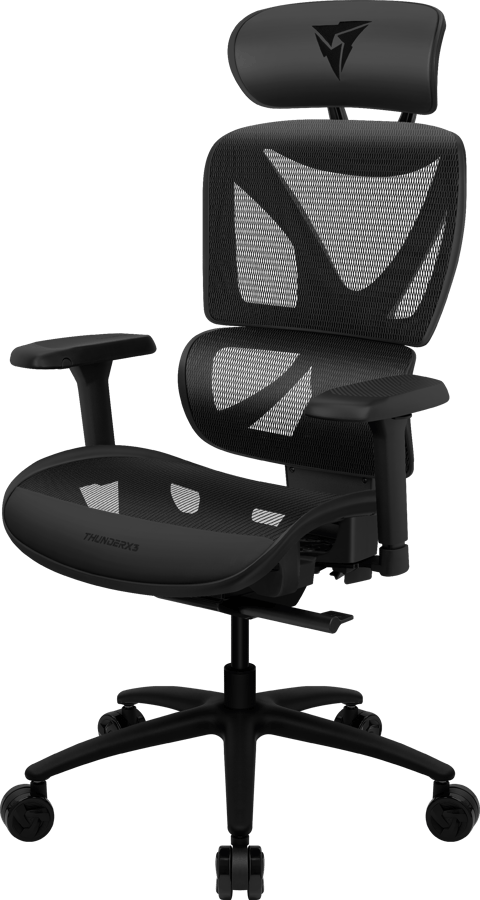 ThunderX3 YTC Mesh Black - Sync5, 125 kg max, 2D armstöd, klass 4 gaslyft