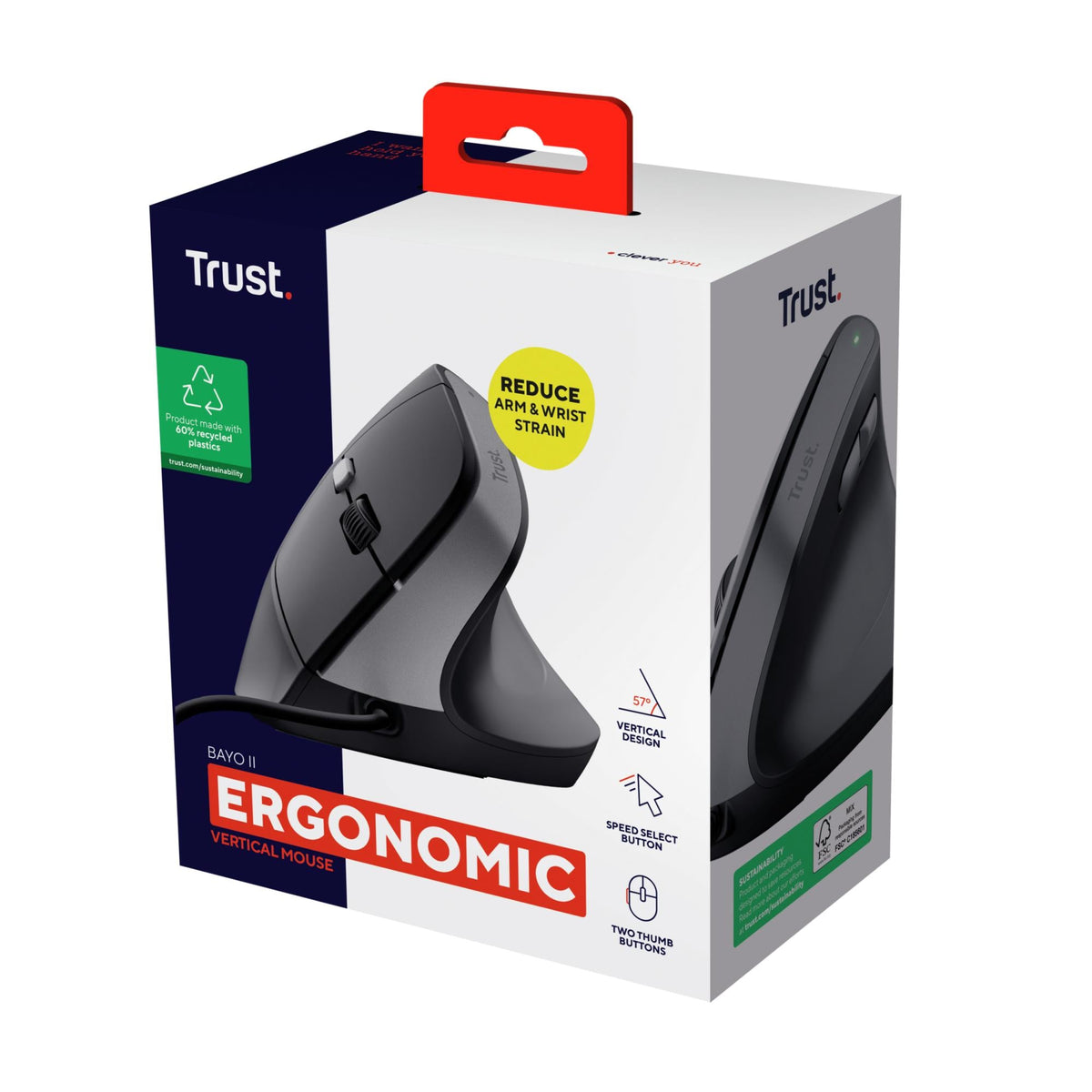 TRUST BAYO II ERGONOMIC MOUSE BLK TRUST