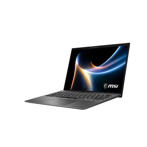 MSI Prestige 13 AI+ A3MG-002FR – åben computer set skråt forfra