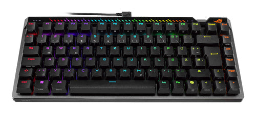 ASUS ROG Falchion Ace 75 HE – tastatur set fra modsat skrå vinkel
