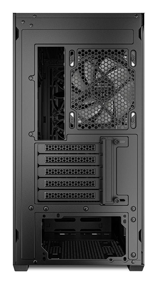 Sharkoon MK4W RGB Strip Black Mesh Front Tempered Glass ARGB Strip 4x 120mm Fans USB-C BTF Micro-ATX Gaming PC Case Sharkoon