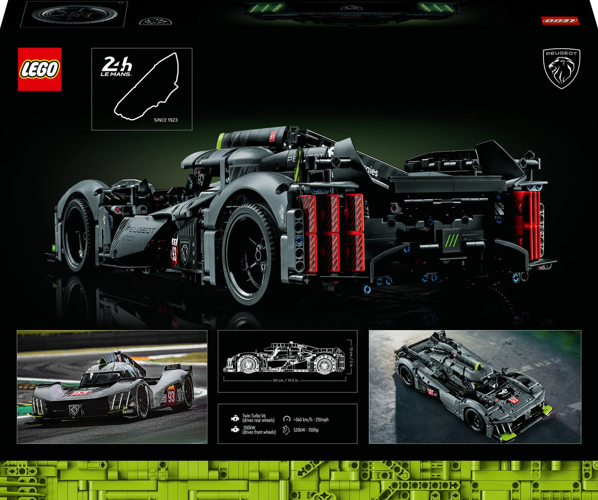LEGO Technic - PEUGEOT 9X8 24H Le Mans Hybrid Hypercar (42156) LEGO