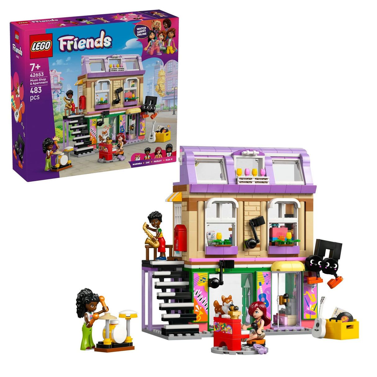 LEGO 42653 Friends Music Shop & Apartment, construction toy LEGO