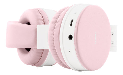 Foldbar on-ear BT headset, 3,5 mm, lyserød streetz