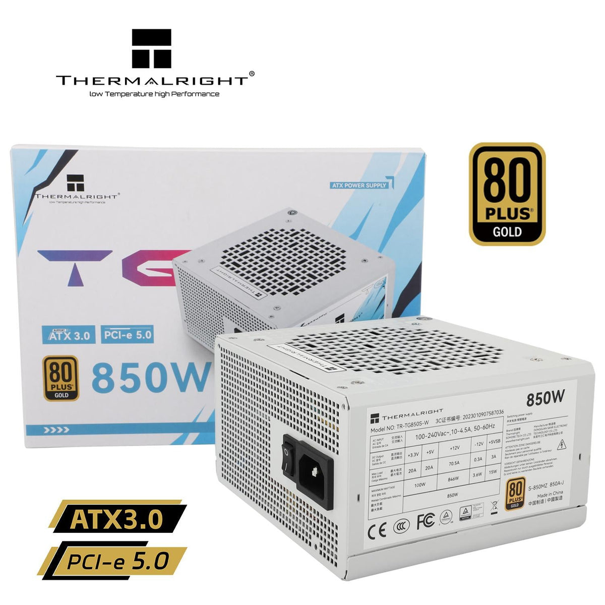 Thermalright TR-TG 850S-W White - PSU, 80+ Gold, 850W, non-modular Shenzhen Deli Ming Technology Co. LTD (Thermalright)