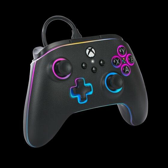 PowerA Advantage Kablet Controller - Xbox Series X/S - m/ Lumectra + RGB LED Strip - Sort