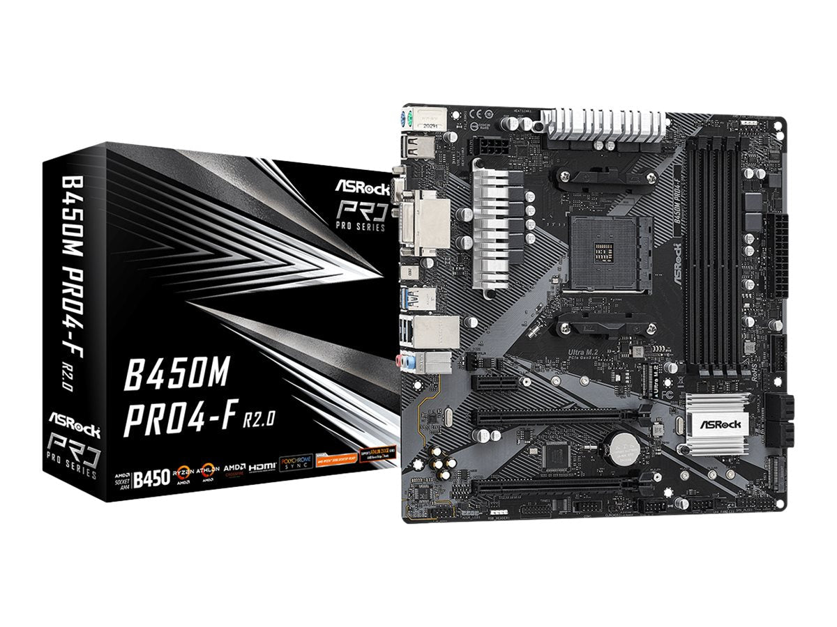 ASRock B450M Pro4-F R2.0 Micro-ATX AM4 AMD B450 ASRock