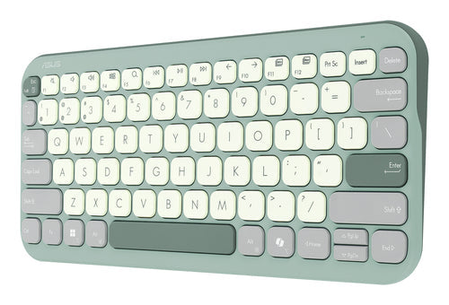 ASUS Marshmallow KW100 Bluetooth-tastatur – set skråt forfra (vinkel 2)