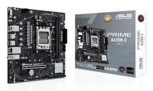 ASUS PRIME A620M-E-CSM – bundkort og emballage set skråt