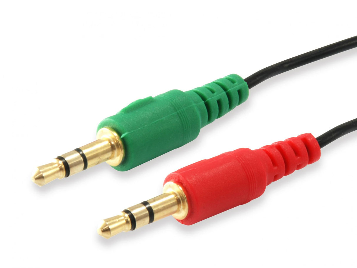 Equip Audiokabel Splitter 3.5mm->2x3.5mm Bu/St grün/rot Polybeutel Equip