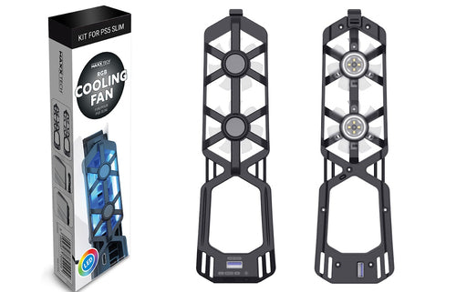 Maxx Tech – RGB-køleblæsere til PS5 Slim – emballage, forside