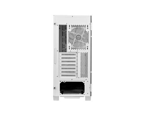 MSI MPG VELOX 100R White – hvidt PC-kabinet – bagside og udvidelsespladser