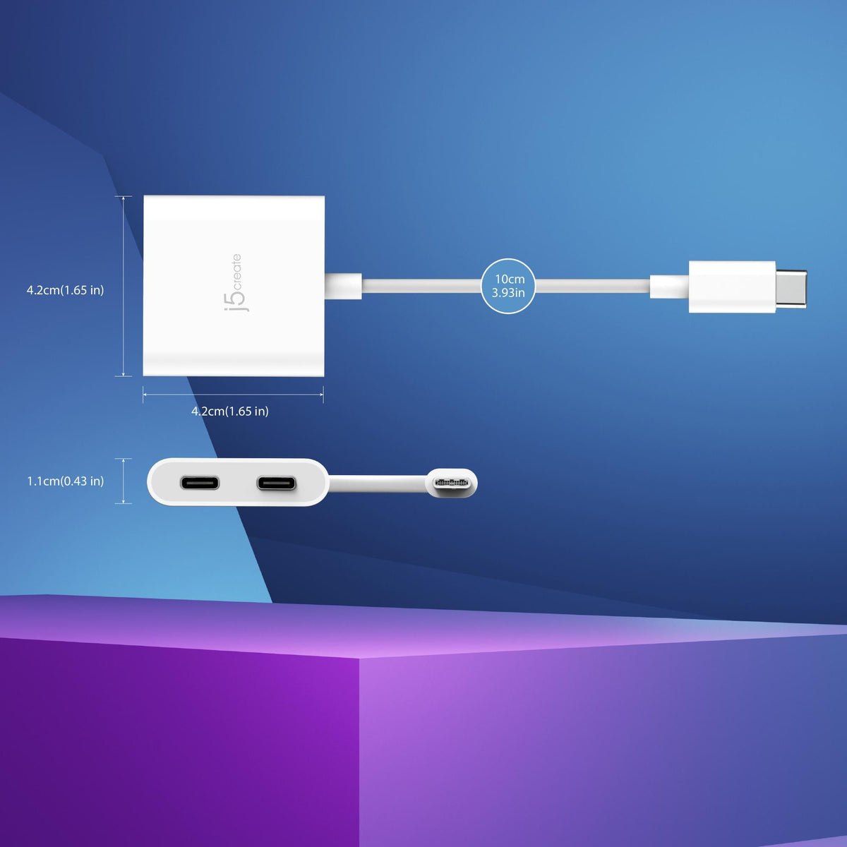 J5 USB-C TO DUAL USB-C WITH VIDEO OR POWER DELIVERY J5