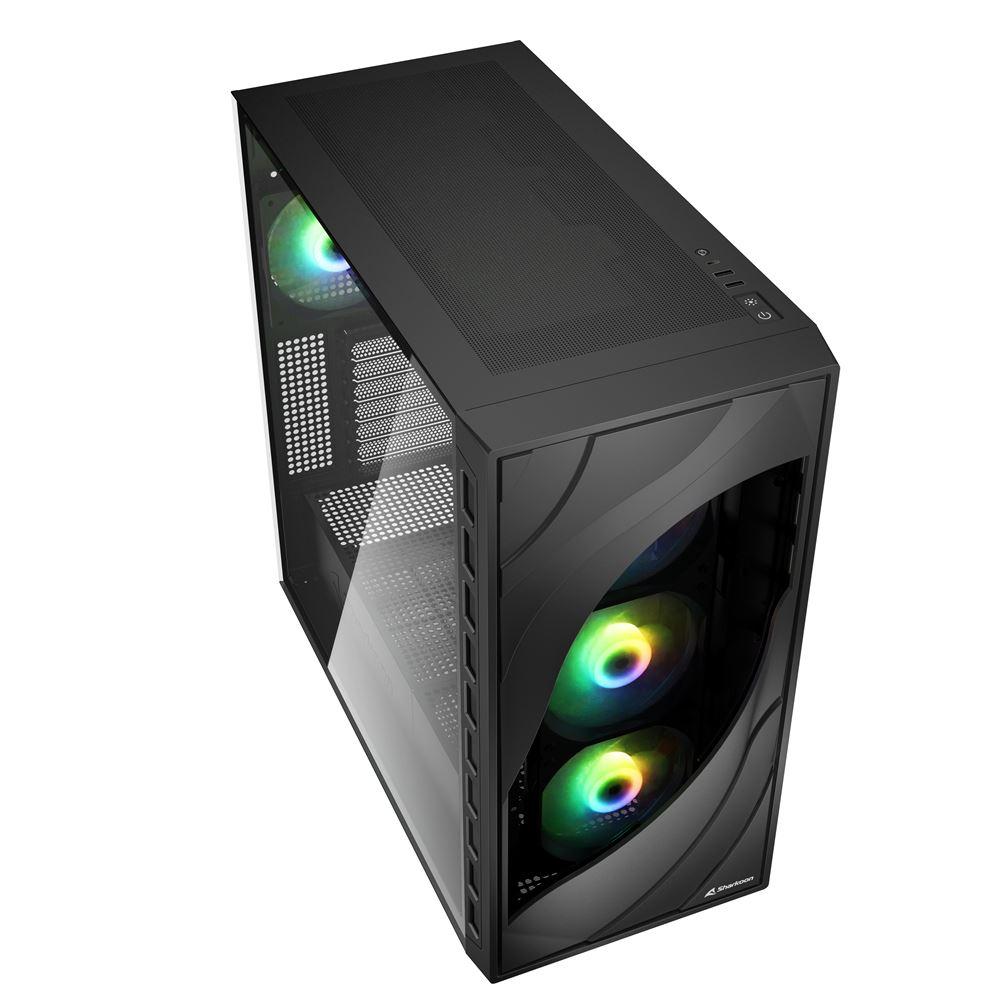 Sharkoon Rebel C80G RGB ATX-kabinet – sort, glasside
