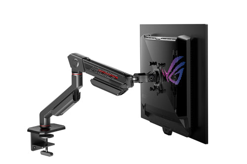 ASUS ROG Ergo AAS01R skærmarm – vandret arm med skærm set bagfra, skærm medfølger ikke