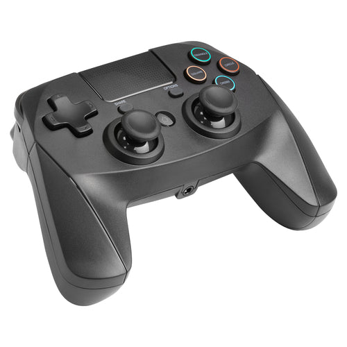 Snakebyte Game:Pad 4 S Wireless – sort controller til PS4 og PS3 – set skråt fra siden