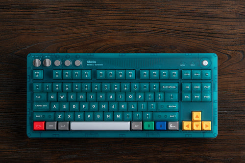 8BitDo Retro 87 Mechanical Keyboard Clear Blue – Alternative tastmarkeringer illustreret