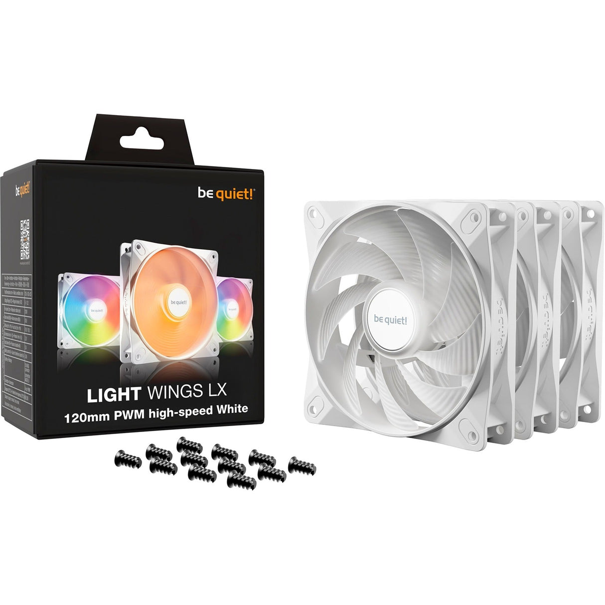 be quiet! Light Wings LX PWM high-speed 120 mm White Triple Pack, case fan (white, pack of 3) Be quiet