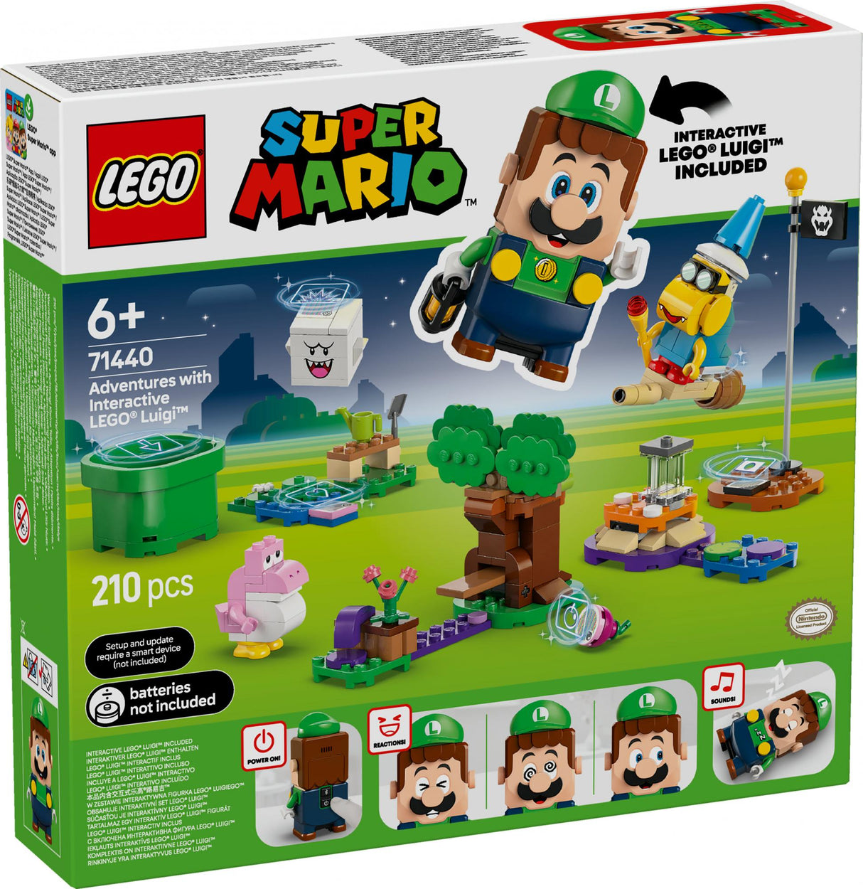 LEGO 71440 Super Mario Adventures with Interactive LEGO Luigi, Construction Toy LEGO