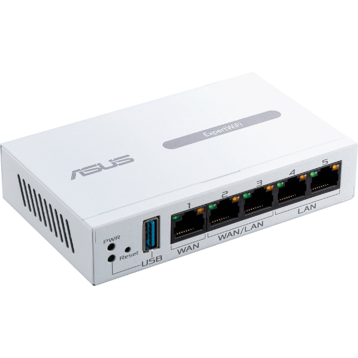 Hvid ASUS ExpertWiFi EBG15 med netværksporte
