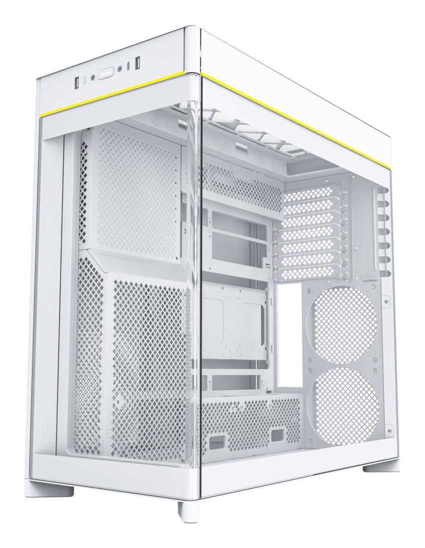 Montech HS02, Glass front, ATX, no fans - White Telon Technology Co Ltd (Montech)