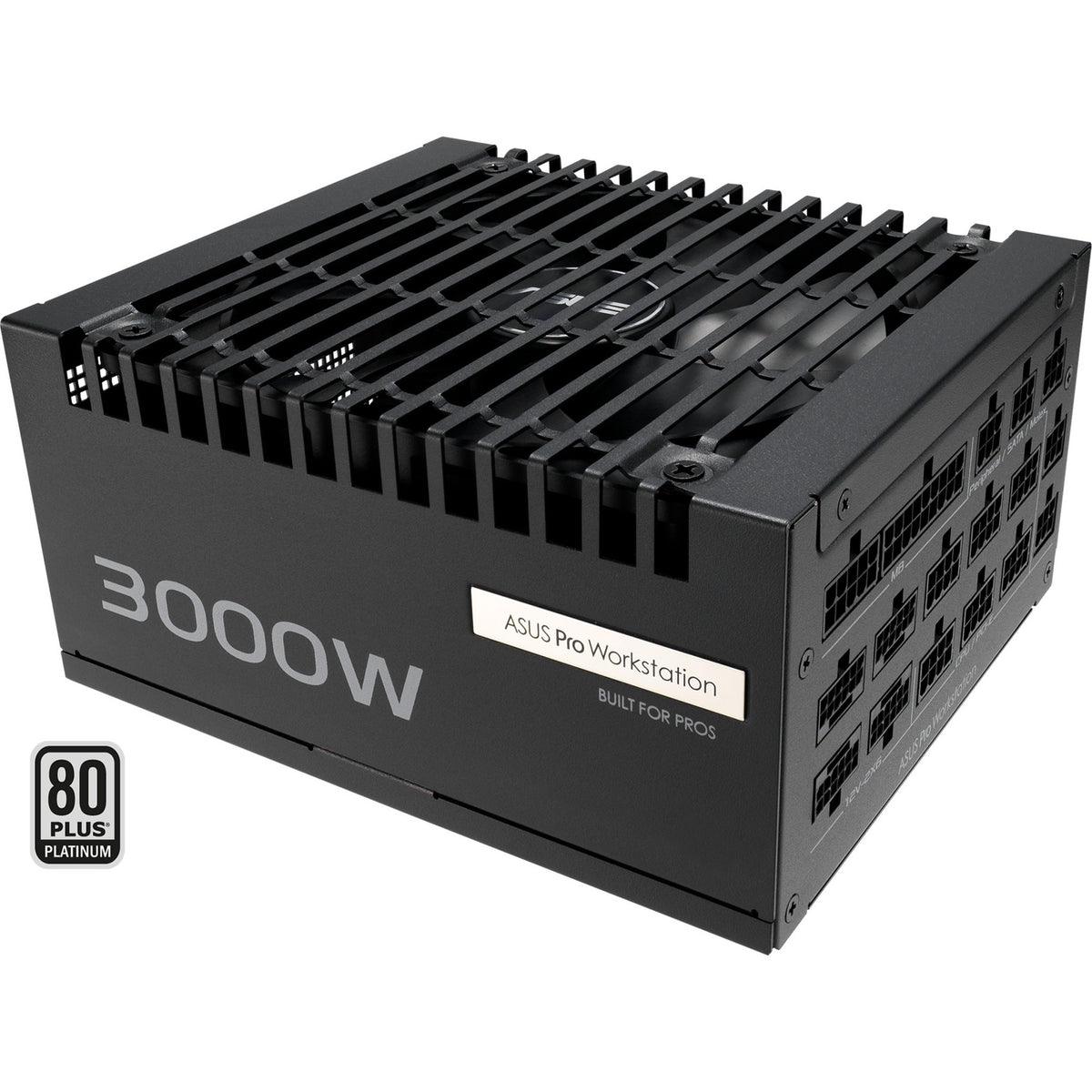 ASUS Pro WS 3000P – sort strømforsyning set skråt ovenfra