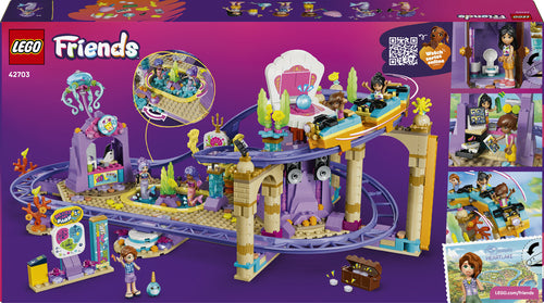 LEGO Friends 42703 – Havfrue-rutsjebane – æskens bagside med forlystelsens funktioner