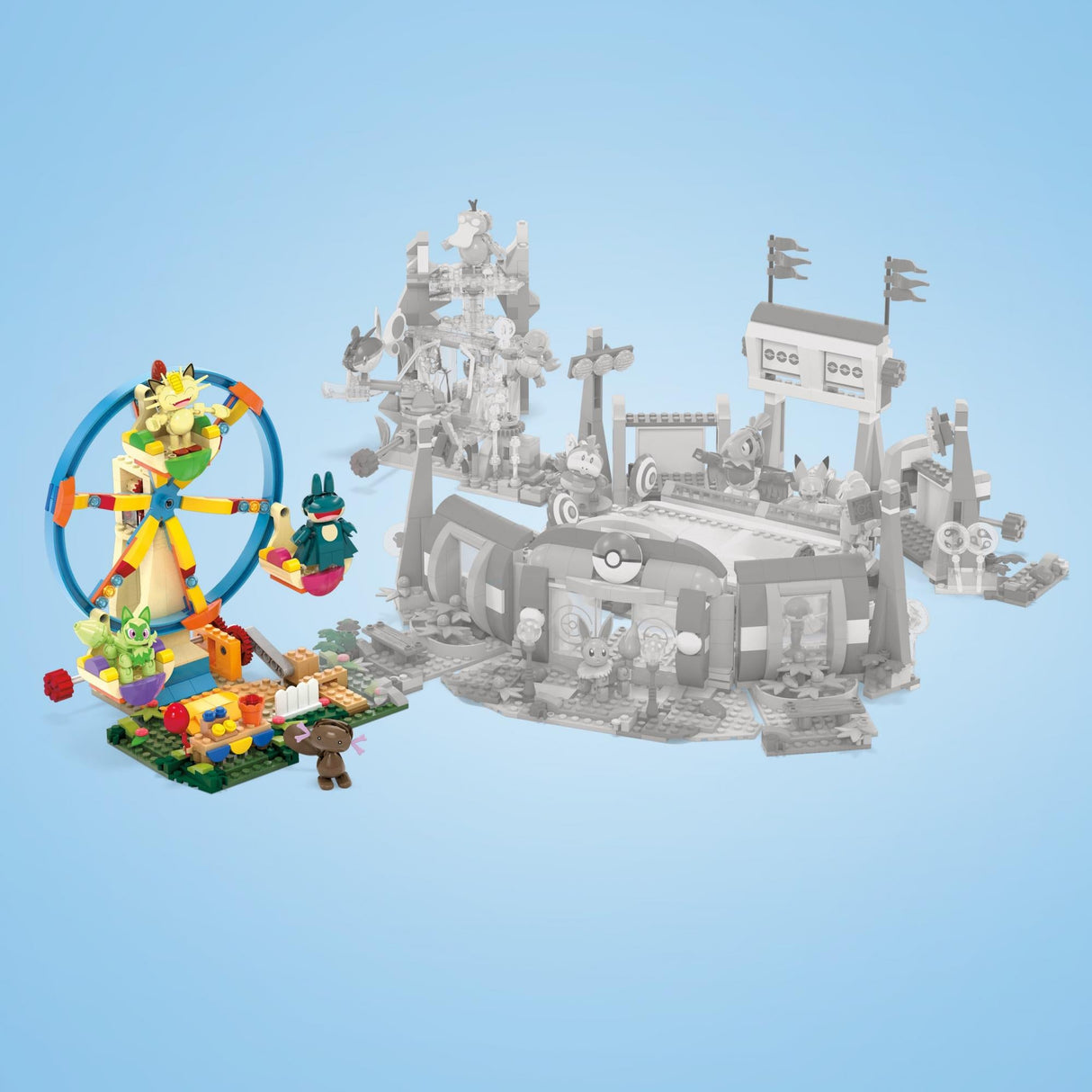 MEGA - Pokémon Construction Set Ferris Wheel with Figures - 393 Pieces (HXF80) MEGA