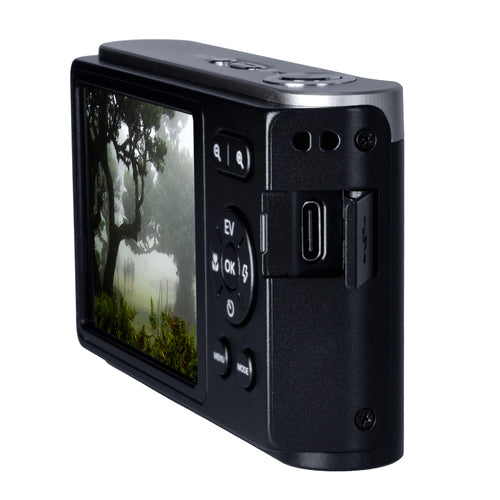 Rollei Compactline 12X – Zoomkamera med selfiedisplay – Tilslutninger under siden af kameraet