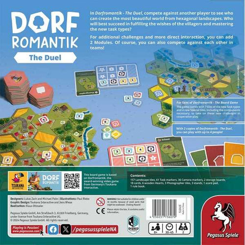 Dorfromantik: The Duel – æskens bagside med spilindhold