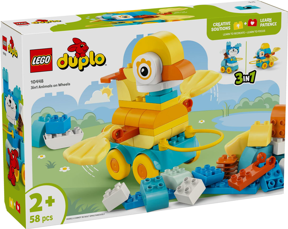 LEGO 10448 DUPLO Town Animals on Wheels 3-in-1 Set, Construction Toy LEGO