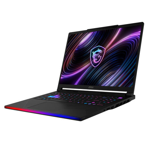 MSI Raider 16 Max HX B2WJ-414FRY – åben computer set skråt forfra