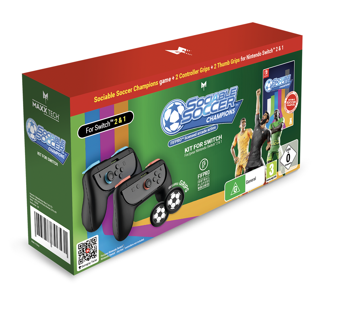 Maxx Tech - Sociable Soccer Champions Kit / Switch / Switch 2 – emballage