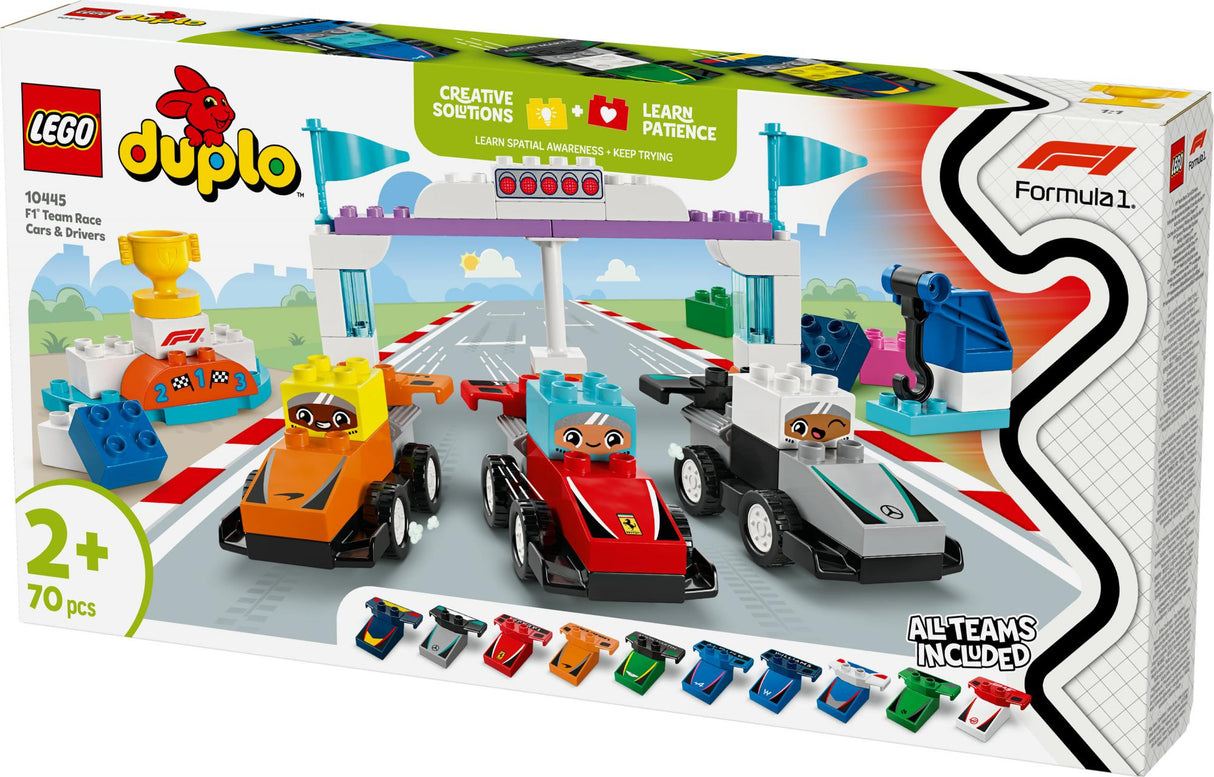 LEGO 10445 DUPLO F1 Team Racing Cars with Racers LEGO