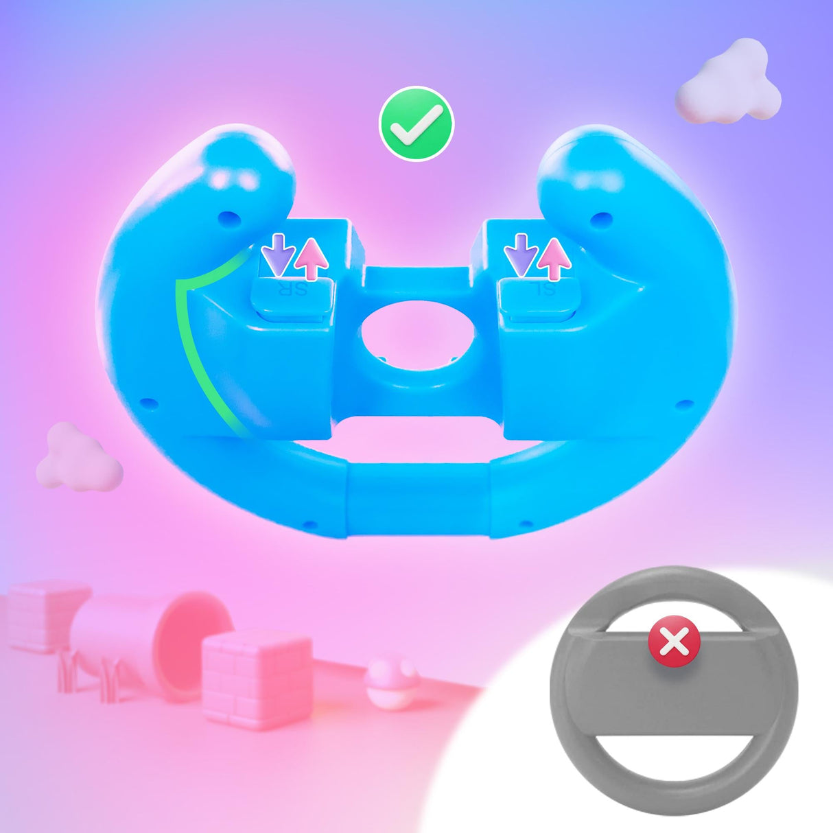 ONIVERSE - Pack of 4 Racing wheel controller holders - Blue/Red/Green/Pink ONIVERSE