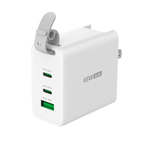 j5create – 65 W GaN USB-rejseoplader med stikadaptere – US-stik udfoldet