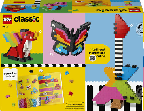 LEGO Classic 11045 – Kreative farverige klodser – æskens bagside med byggeidéer