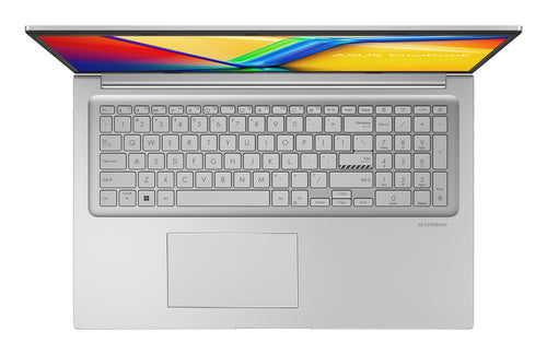 ASUS Vivobook 17 X1704VA-AU918W – taster og arbejdsflade set ovenfra; tastaturlayout illustrativt