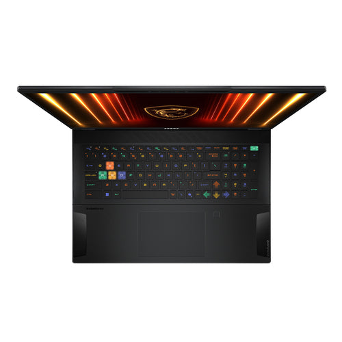 MSI Stealth 18 HX AI A2XWJG-013FR – tastatur og touchpad set ovenfra
