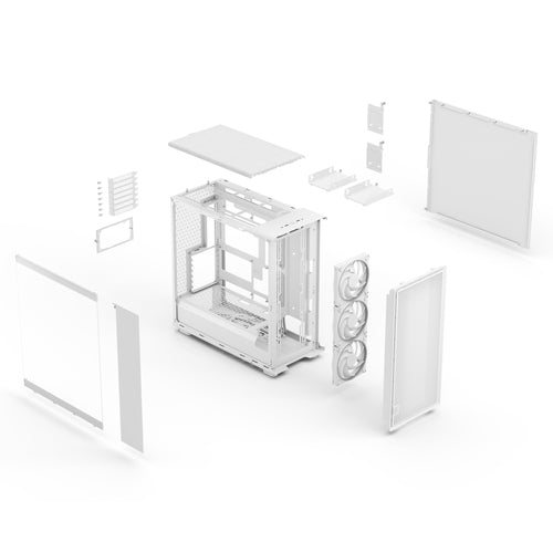Midi Epoch XL White TG RGB Clear tint Fractal design