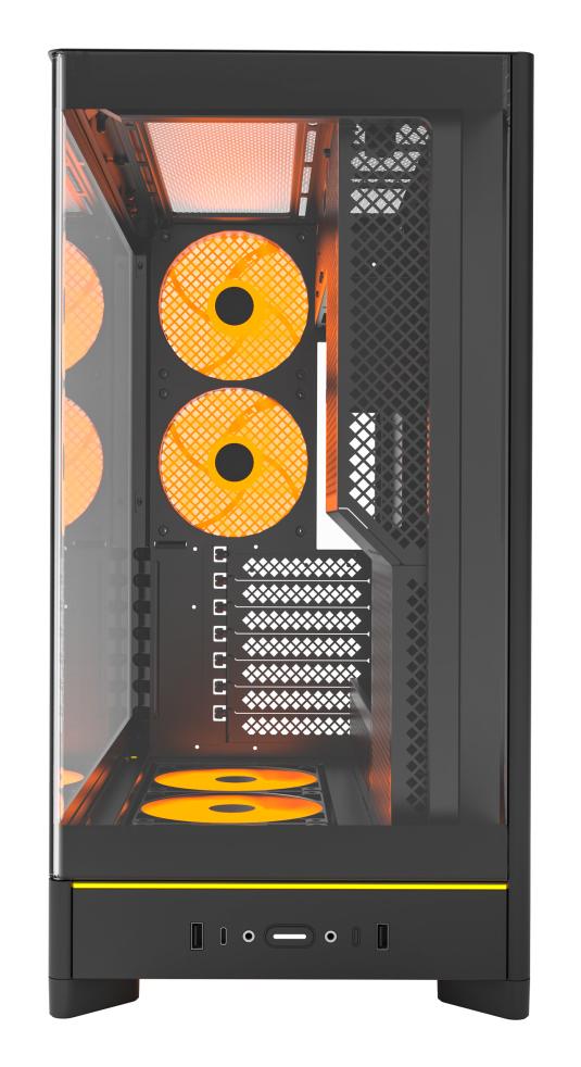 Montech HS02 PRO, ATX, Glass front, 5 Pre-installed fans - Black Telon Technology Co Ltd (Montech)
