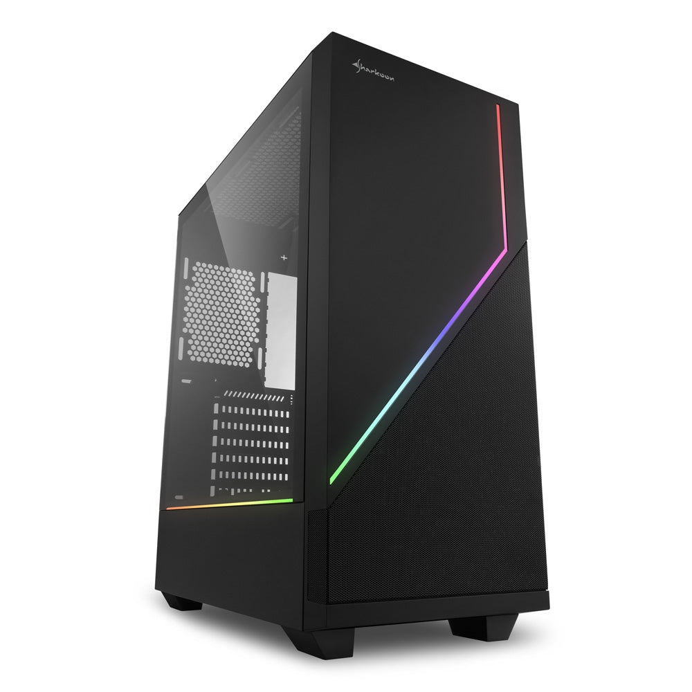 Sharkoon RGB FLOW, tower case (black, side panel of tempered glass) Sharkoon