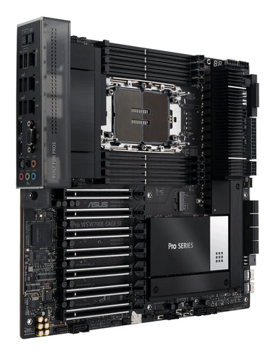 ASUS Pro WS W790E-SAGE SE – bundkort set skråt fra højre